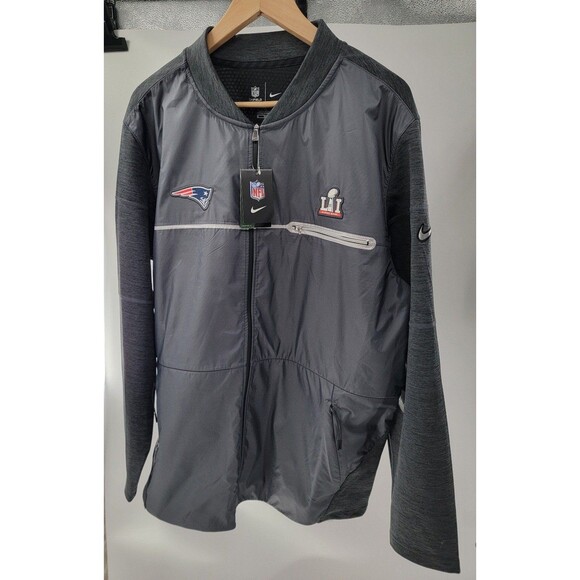 New England Patriots Nike Gray Super Bowl LI Media Day Quarter-Zip Jacket NWT